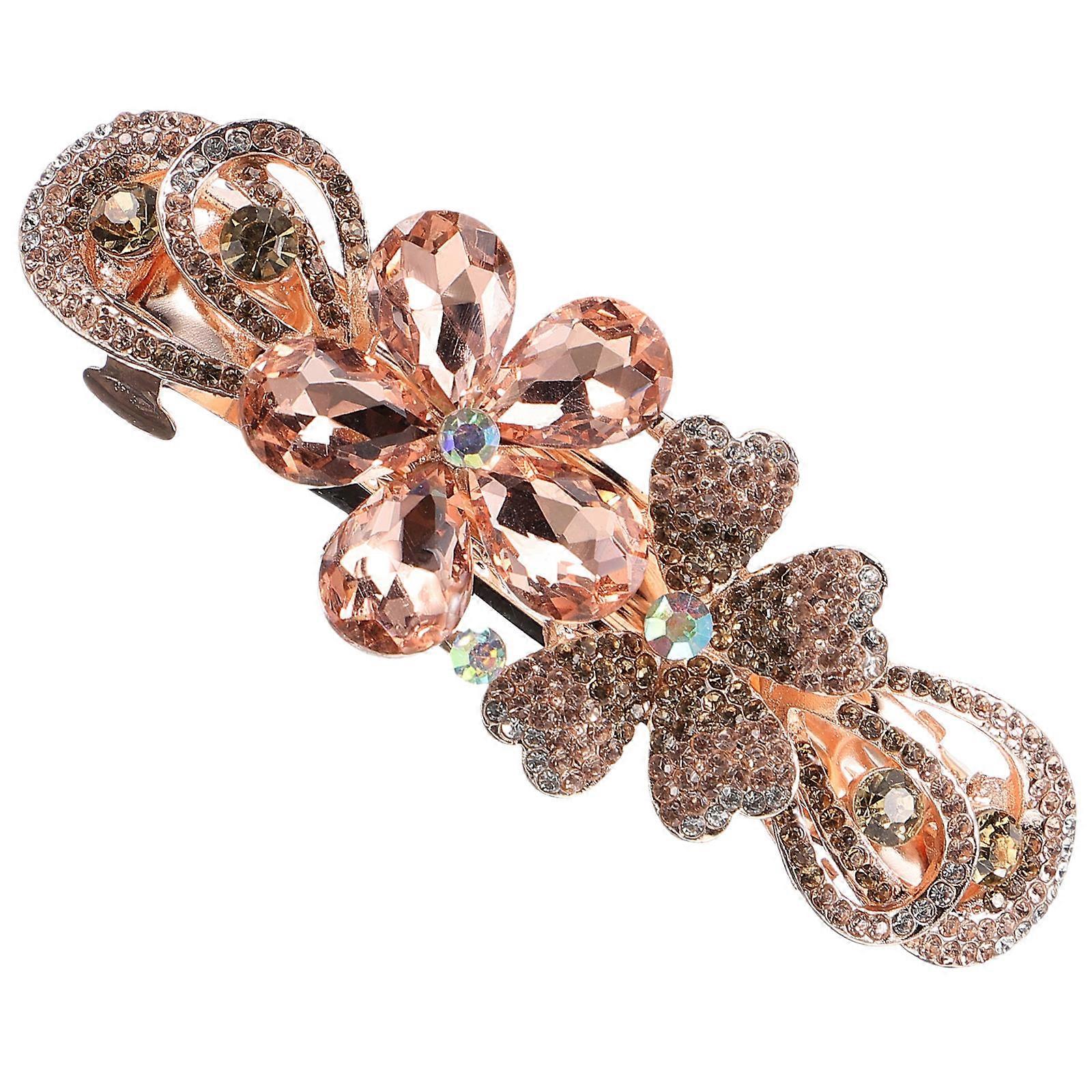 Grampo de cabelo da flor para mulheres com cor material do cristal de rocha e do metal multi para a decoração