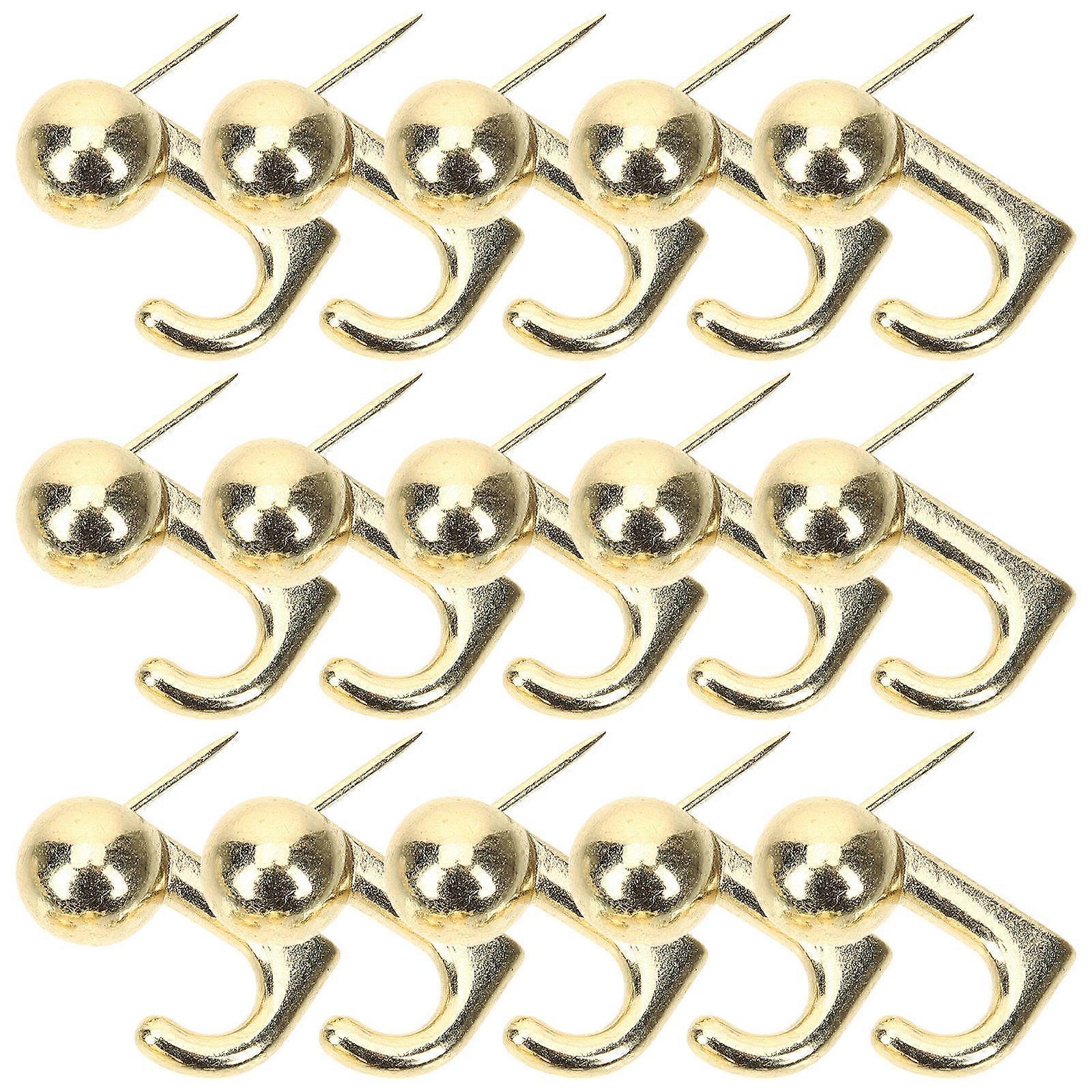 Picture Hanging Tacks Push Pin Hangers Wall Mounting Hooks Securing Items Classic Design Round Head 2.00X1.00X1.00cm Zinc Alloy 30Pcs