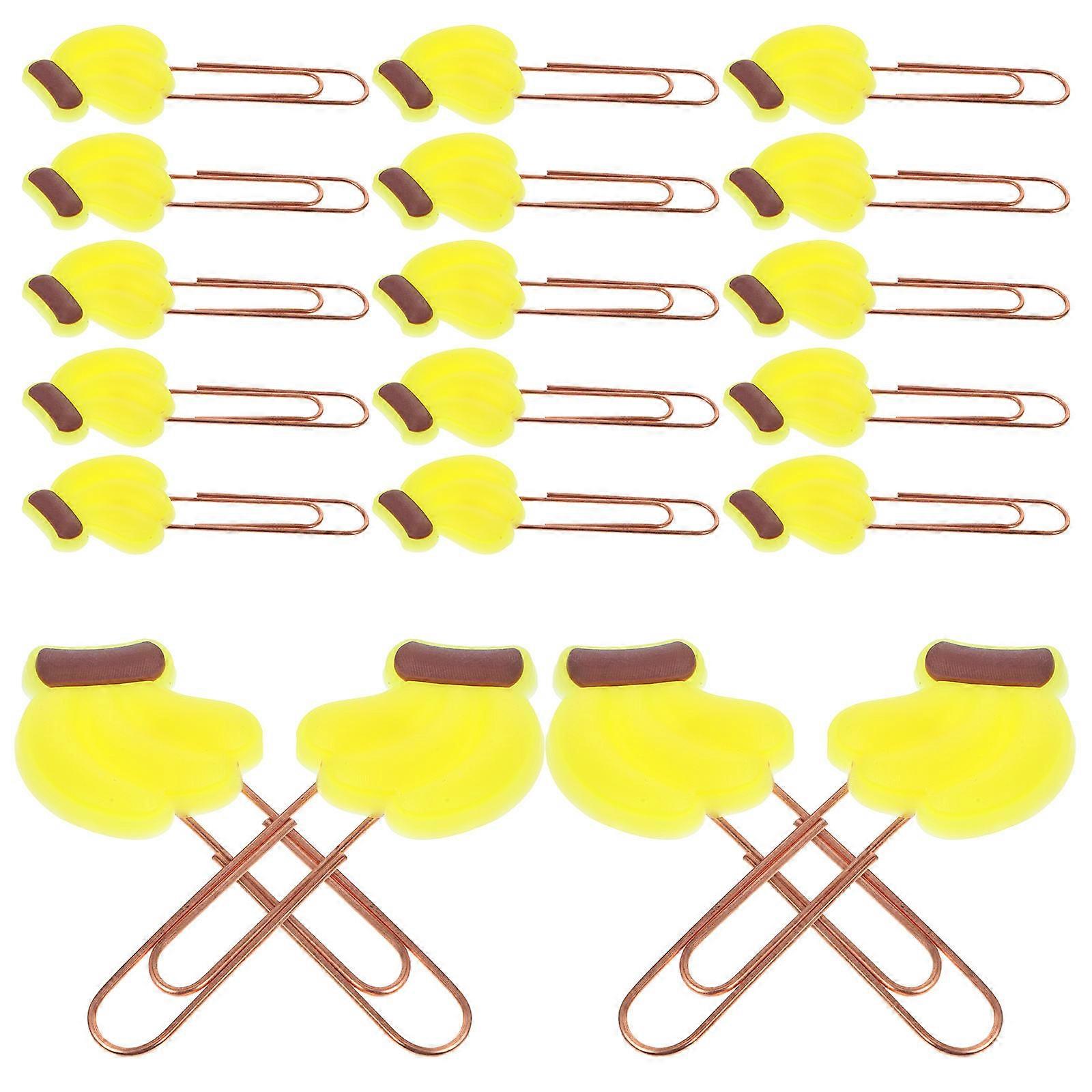 Adorable Yellow Cartoon Paper Clips for Decoration with Practical Functionality 20pcs Metal Small Size