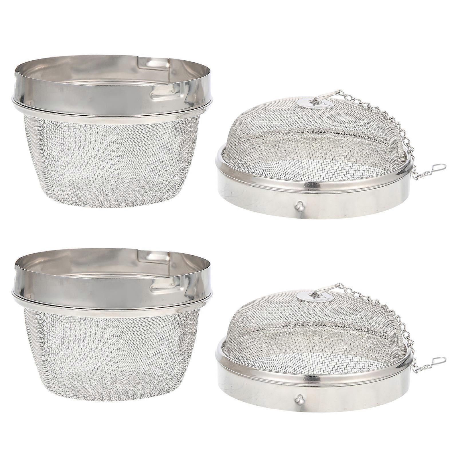 Practical Watch Cleaning Basket 304 Stainless Steel Silver Color 8x8CM Tea 2Pcs