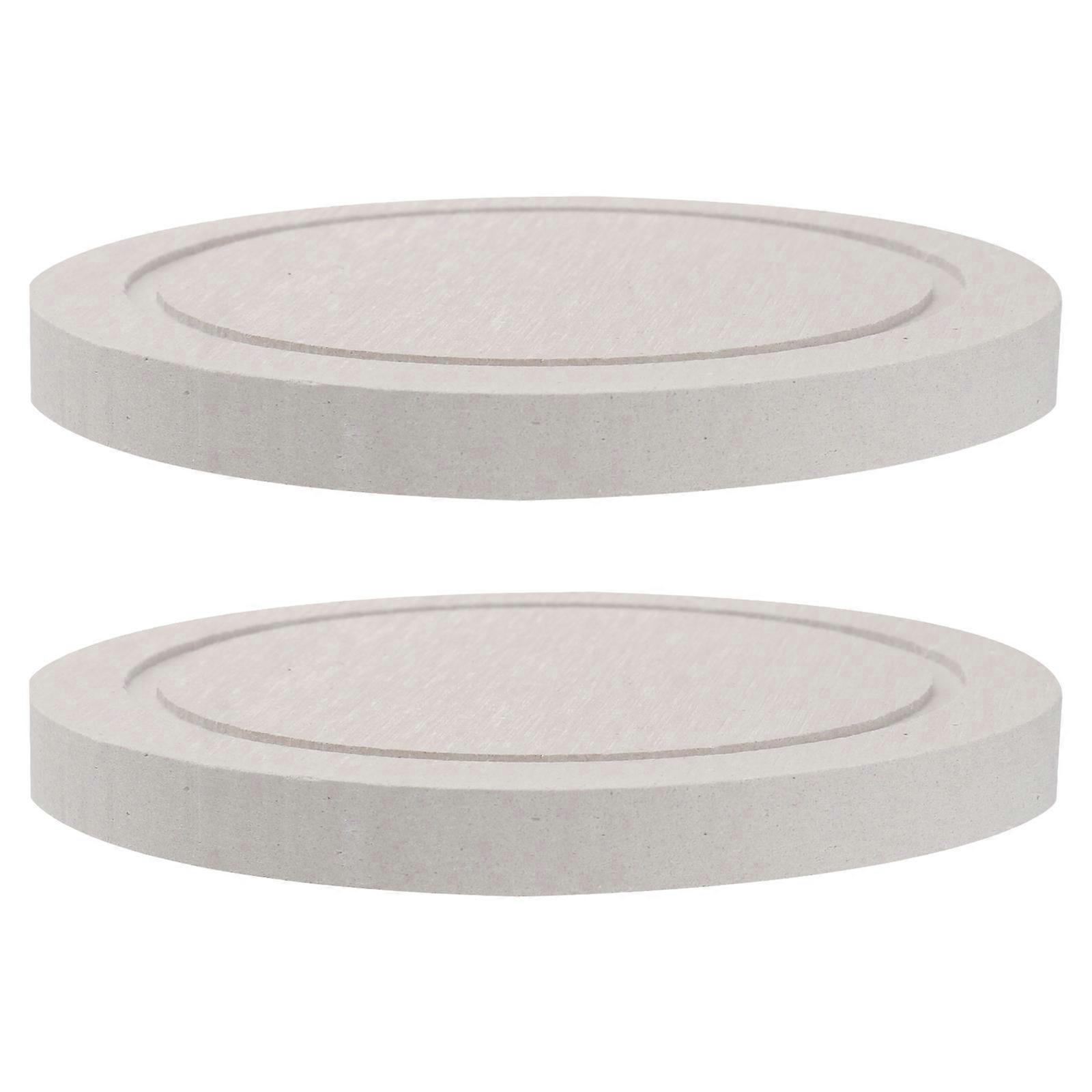 2pcs Simple Non-slip Coaster for Daily Use Made of Synthetic Material Light Grey