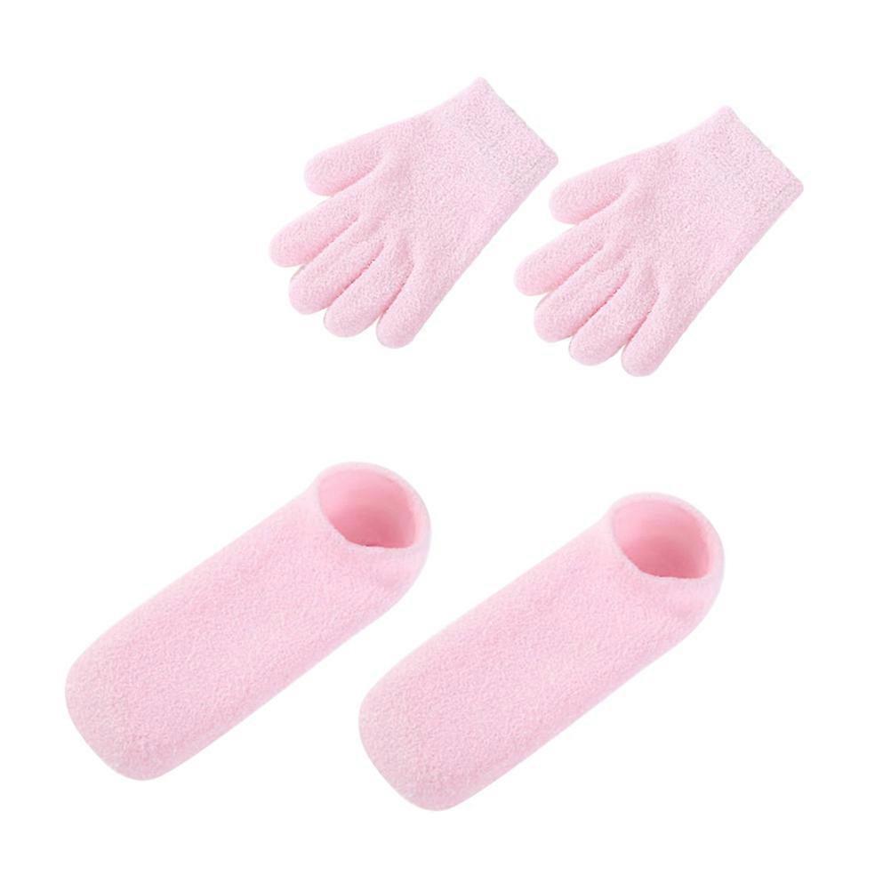 Moisturizing Gel Foot Socks for Dry Cracked Feet, Elastic Soft Skin , Pink, Home & Professional Use
