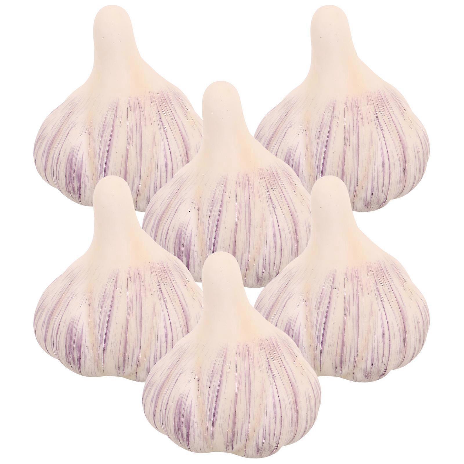Purple Foam Artificial Garlic Model: Lifelike Display Prop For Kitchen Decor And Holiday Displays 6Pcs With Rustic Charm