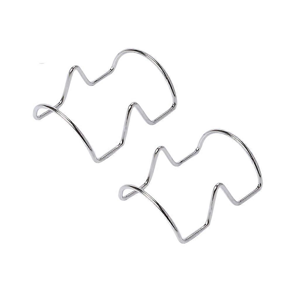 Taco Hold Stand Pizza Racks Food Display Rack Home Use Party Dining 2 Grids Stainless Steel 2 Pcs