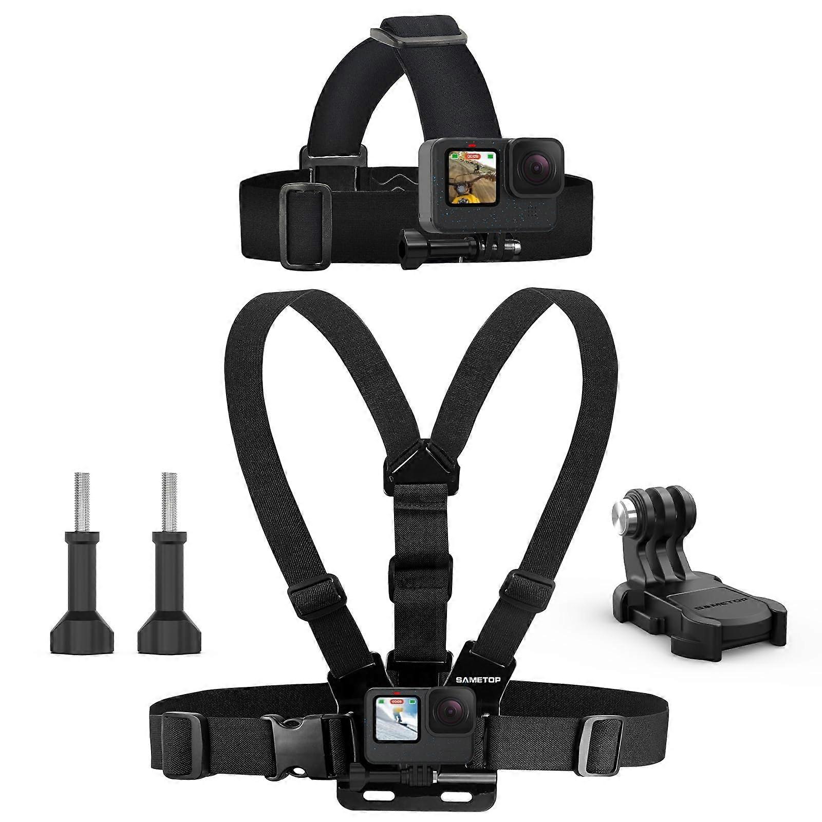 Chest Mount Harness Chesty  Head Mount Strap Compatible with GoPro Hero (2018), Fusion, Hero 7, 6, 5, 4, Session, 3, 3, 2, 1 Cameras