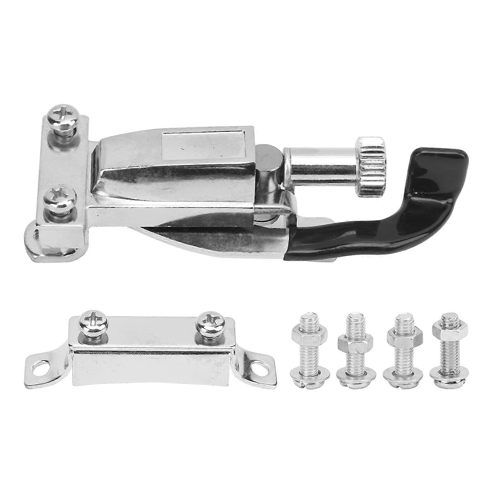 Snare Drum Tensioner Assembly, Screen, Mounting Screws, Connecting Plate Set For Small Snare Drum, Silver Hardware