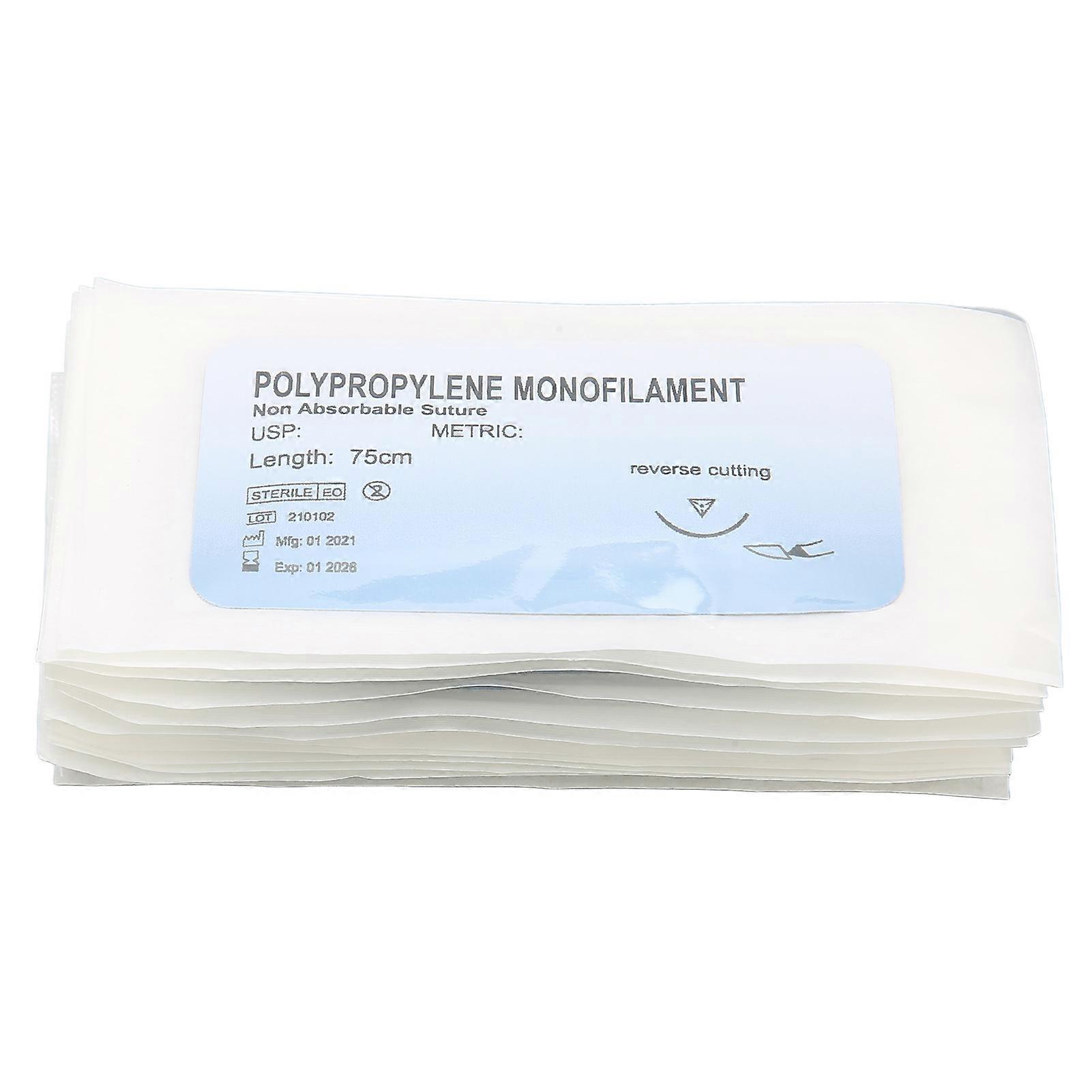 12pcs Suture Practice Thread Individual Package Polypropylene Wound Closure Suturing Thread Training Set 3/0 