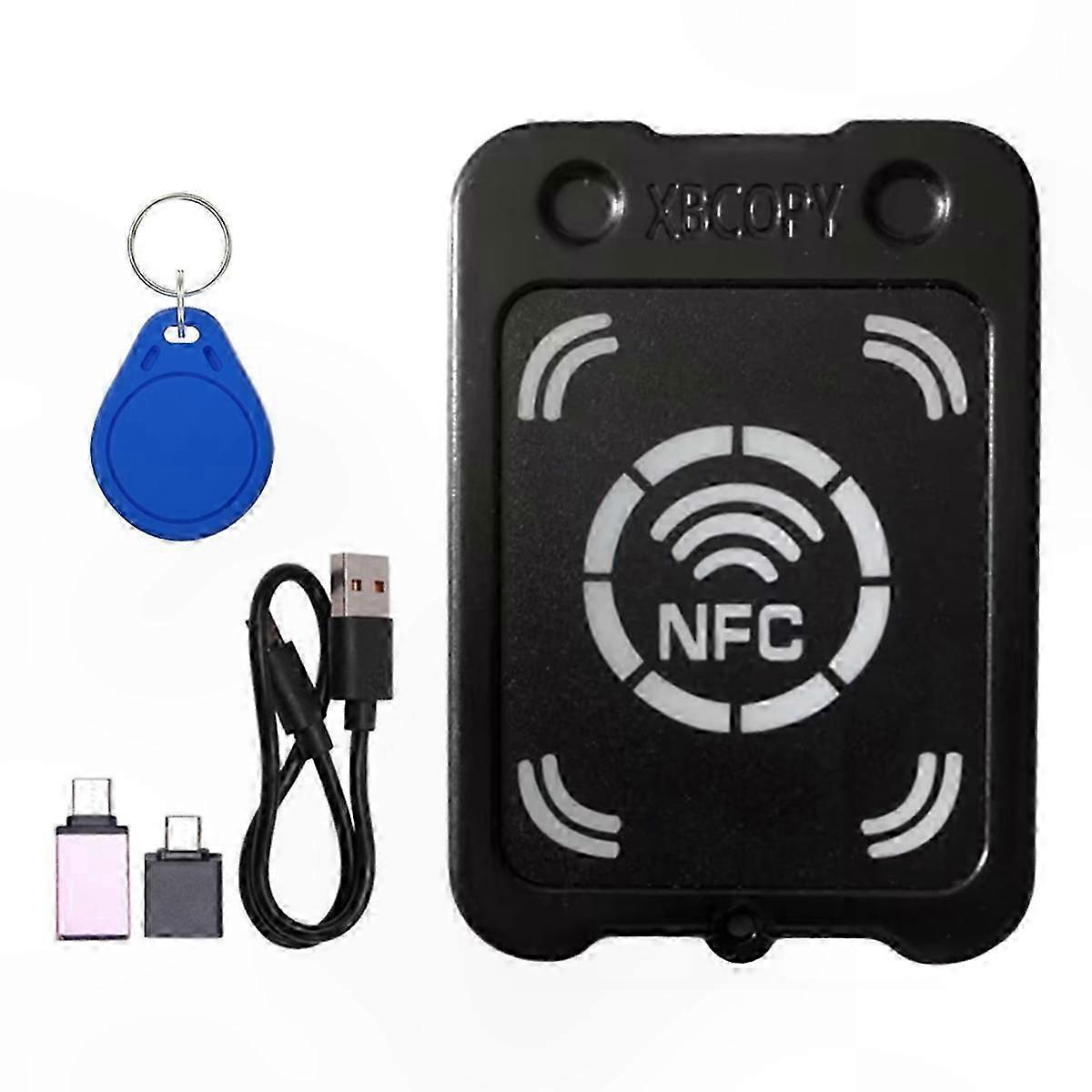 NFC RFID Chip Card Reader with UID Keychain-Compatible Encryption Key Scanner