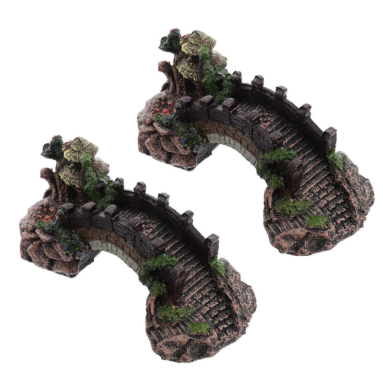 2Pcs Aquarium Artificial Rockery Decoration Fish Tank Simulation Resin Rockery
