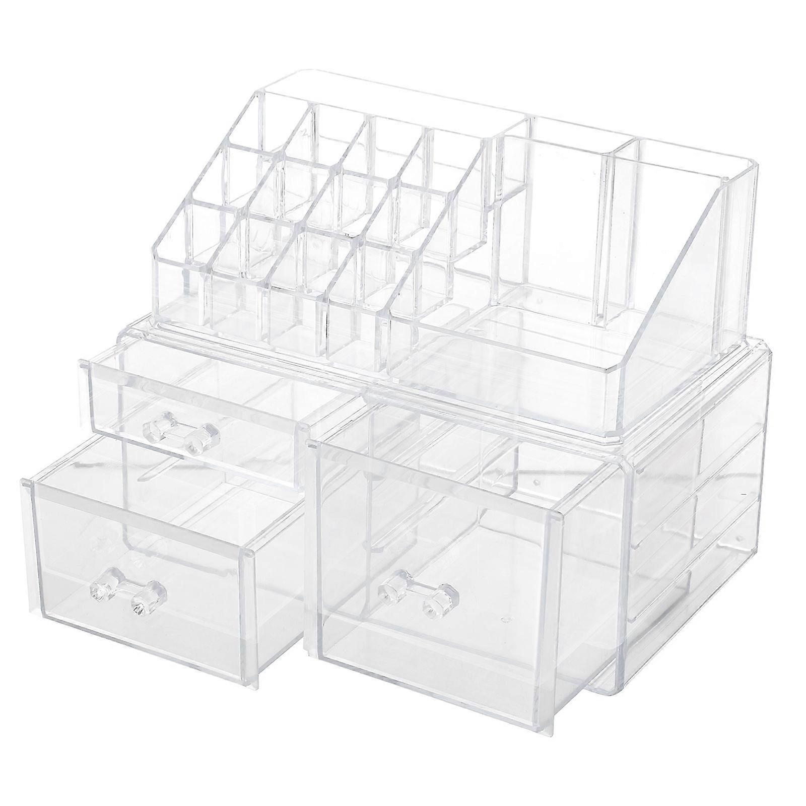 Desktop Storage Case For Dressing Table And Desk Organization Rectangular Clear Drawer Storage Box 23.5X18.2X13.7CM 1Pcs