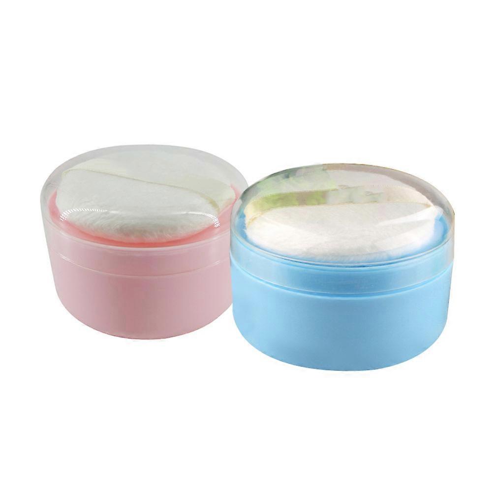 2Pcs Puff Boxes Rectangular Storage Containers For Baby Care Assorted Color Minimize Powder Loss Efficiently