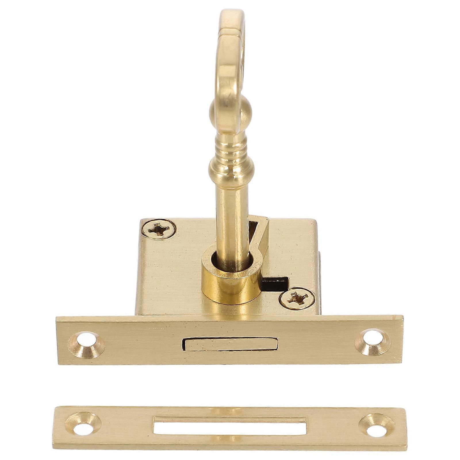 Vintage Brass Cabinet Door Lock with Key – Secure Drawer & Mailbox Lock for Easy Installation on Cupboards, Dressers & Furniture Protection