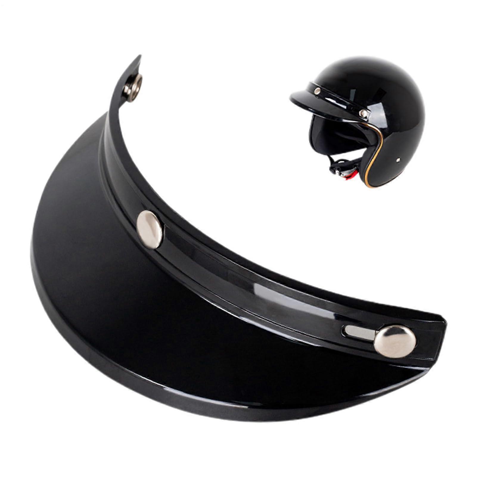 Motorcycle Helmet Visor Shield - Three-Clip Design, PP Material, Easy Install, Fits 3/4 Retro Helmets, Black