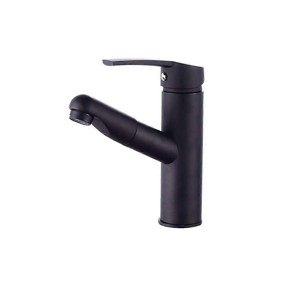 Black Pull Down Kitchen Faucet Single Hole Antique Style Hot Cold Mixer Tap