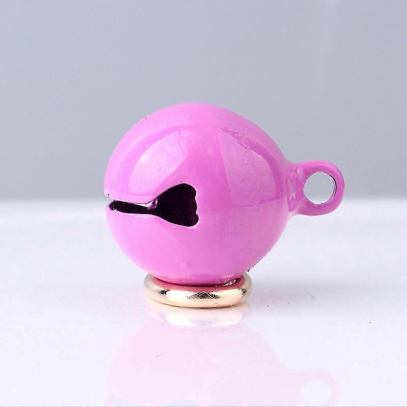 ローズパープルの犬と猫のためのキーホルダー付きペットカラーベルラウンドペンダントアクセサリー