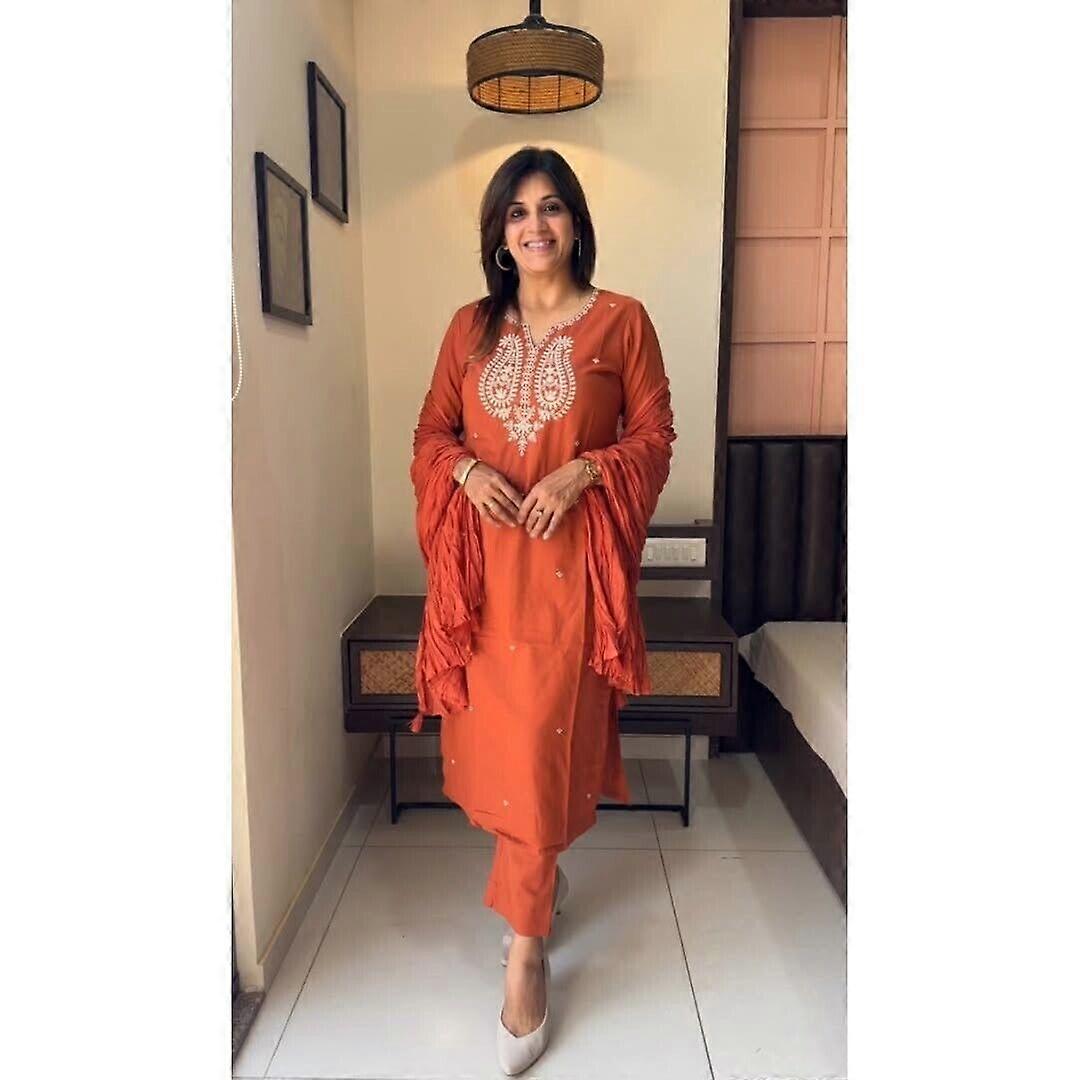 Kvinnor Designer Prêtta Prêtta Byxa Dupatta Set Party Wear Topp Tunika Kurti VF-20187