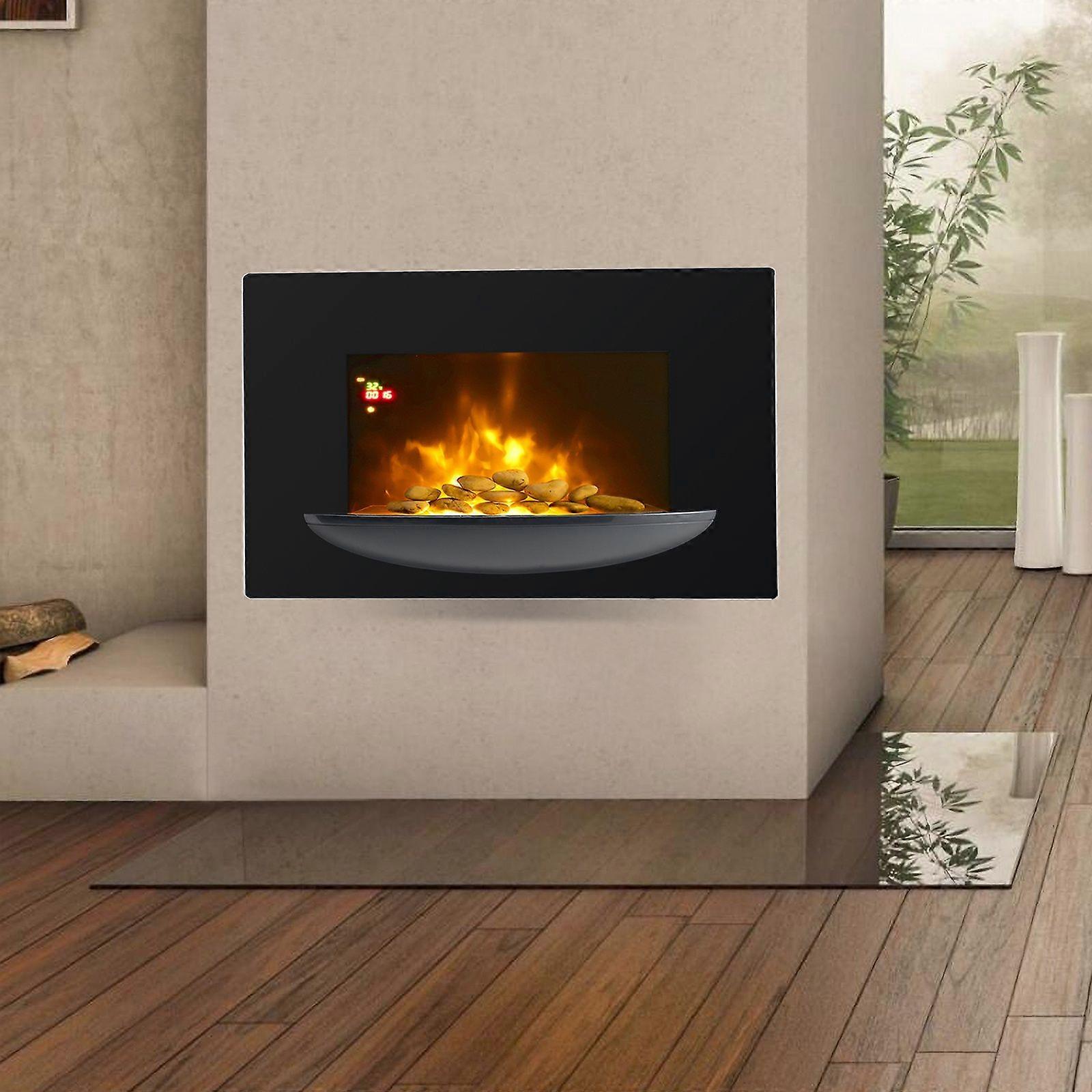 Wall Mount Electric Fireplace with Adjustable Ambiance
