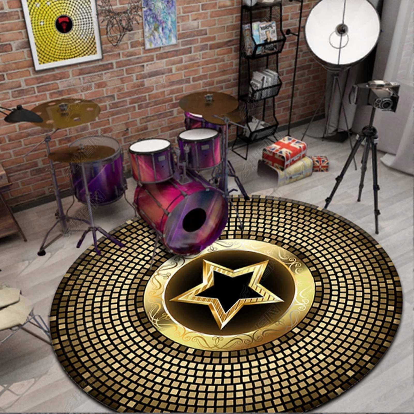 Musical Instrument Mat Non-Slip Soundproof Drum Mat 150x200cm Polyester for Bass and Snare Drums