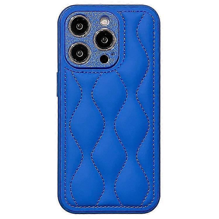 För iPhone 12 Pro Fine Hole 8-format Texture Eiderdown Airbag Phone Case