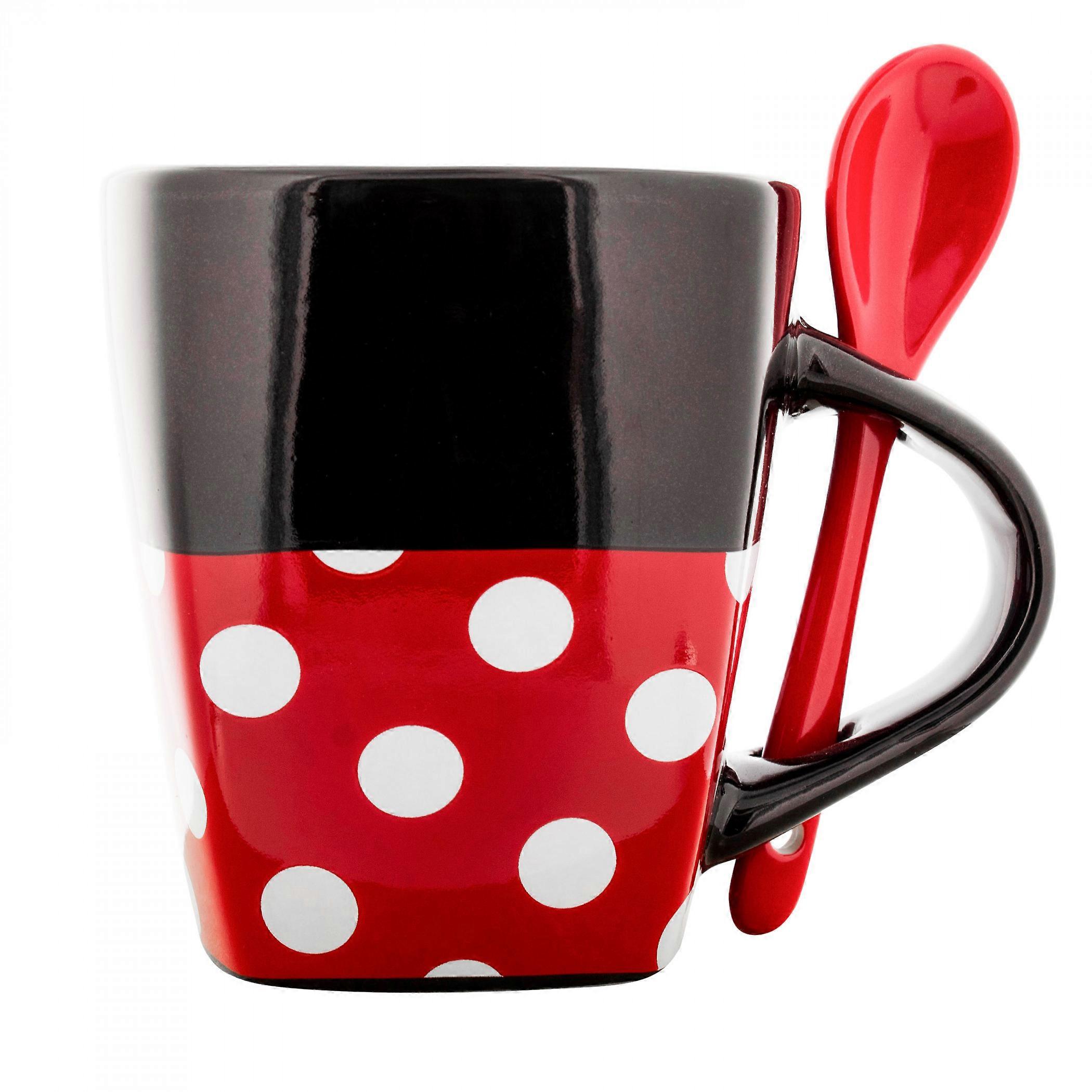 Minnie Mouse Polka Dots 9oz Soup Mug with Spoon