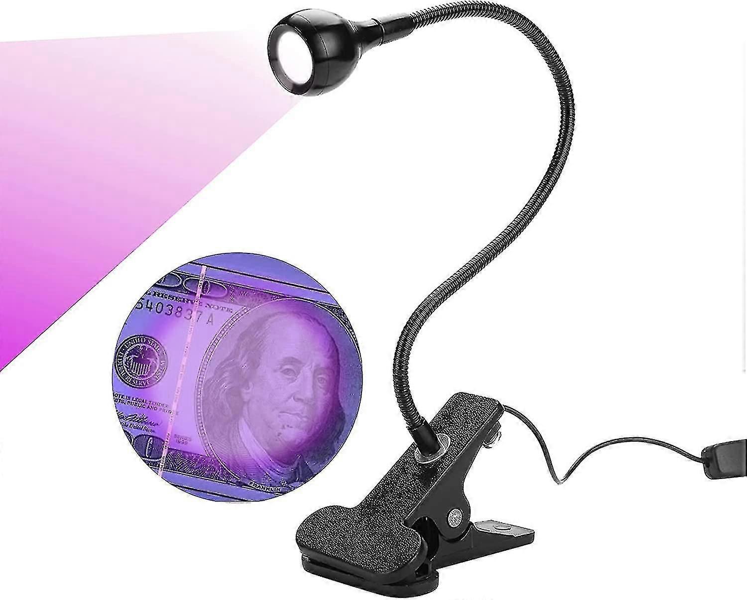 3w Uv Glue Lamp Ultraviolet Led Violet Light Usb With Clip Switch For Phone