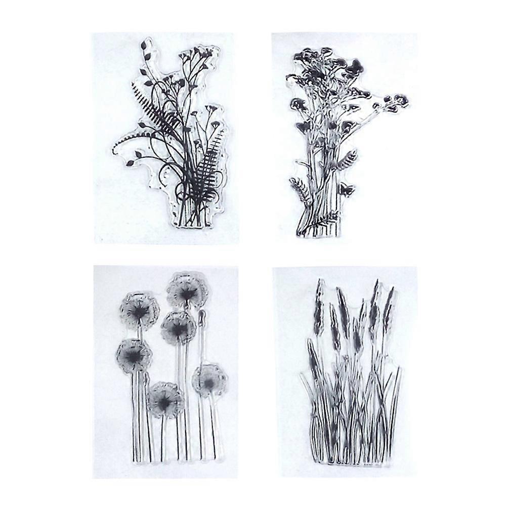 3pcs Plant Pattern Transparent Silicone for DIY Scrapbooking, Photo Albums & Diary Decoration – Durable PVC Craft