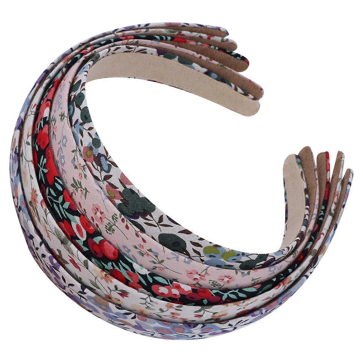 Hair Band For Ladies In Assorted Color For Face Washing With Elegant Floral Pattern Design 5Pcs