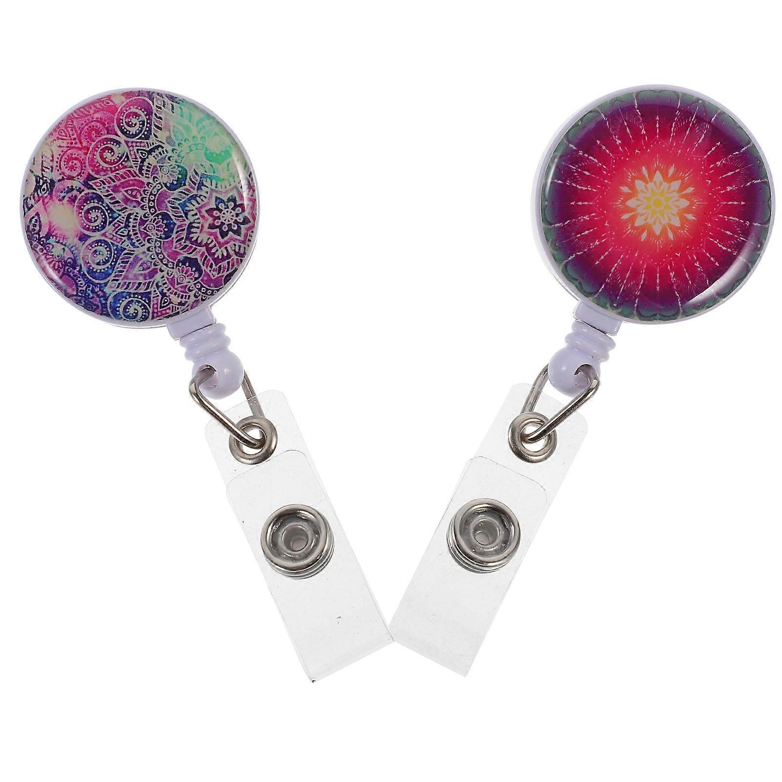 Retractable Badge Clip 2Pcs Assorted Color For Students Teachers Workplace Scanning Convenience