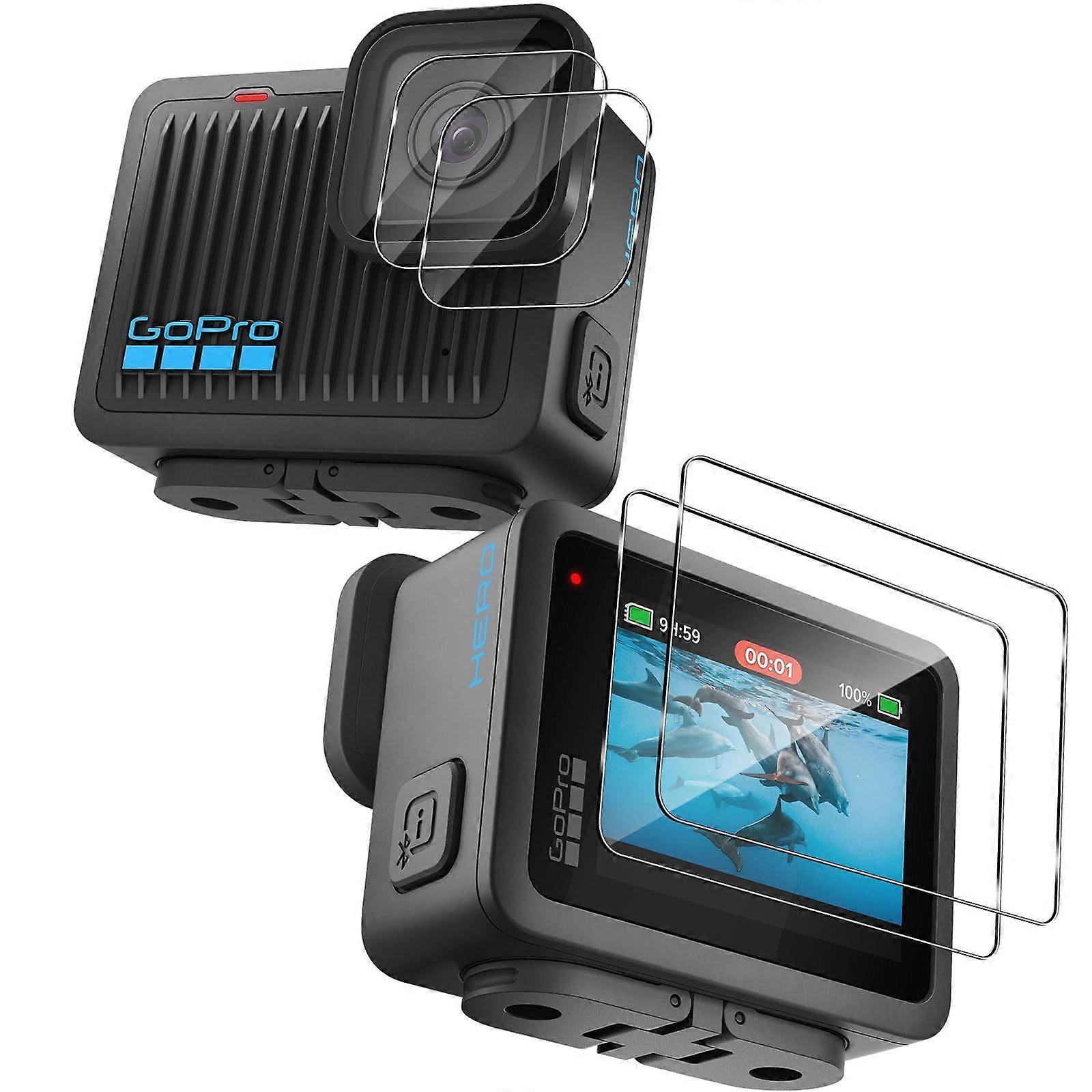 Screen Protector for GoPro Hero 13 Black Tempered Glass 9H Hardness Anti-Scratch Ultra Clear 2+2 Pieces