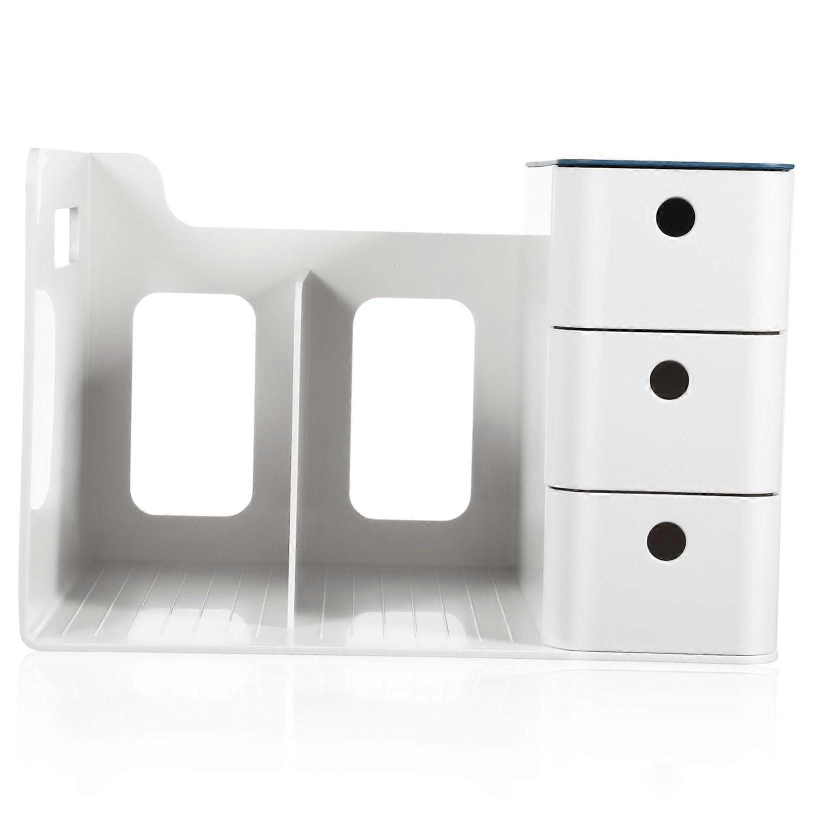Large plastic storage box for desk, for stationery and accessories. Elegant and spacesaving organizer for office and home.