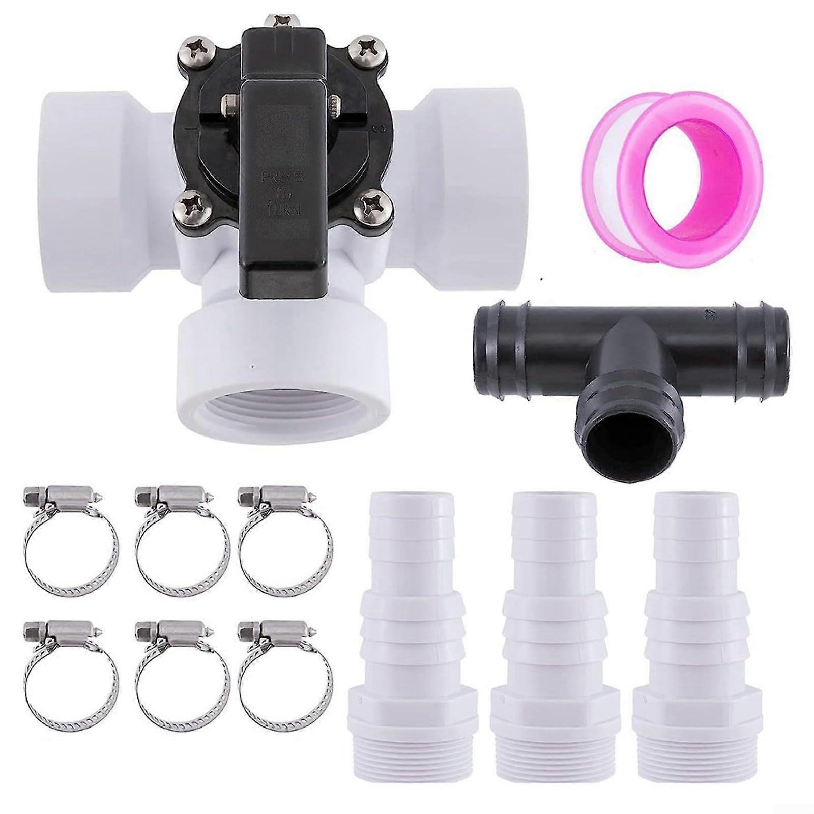 3way diverter valve, swimming pool, water flow control, valves with fittings, hose clamps, iron rings for pools, spa systems