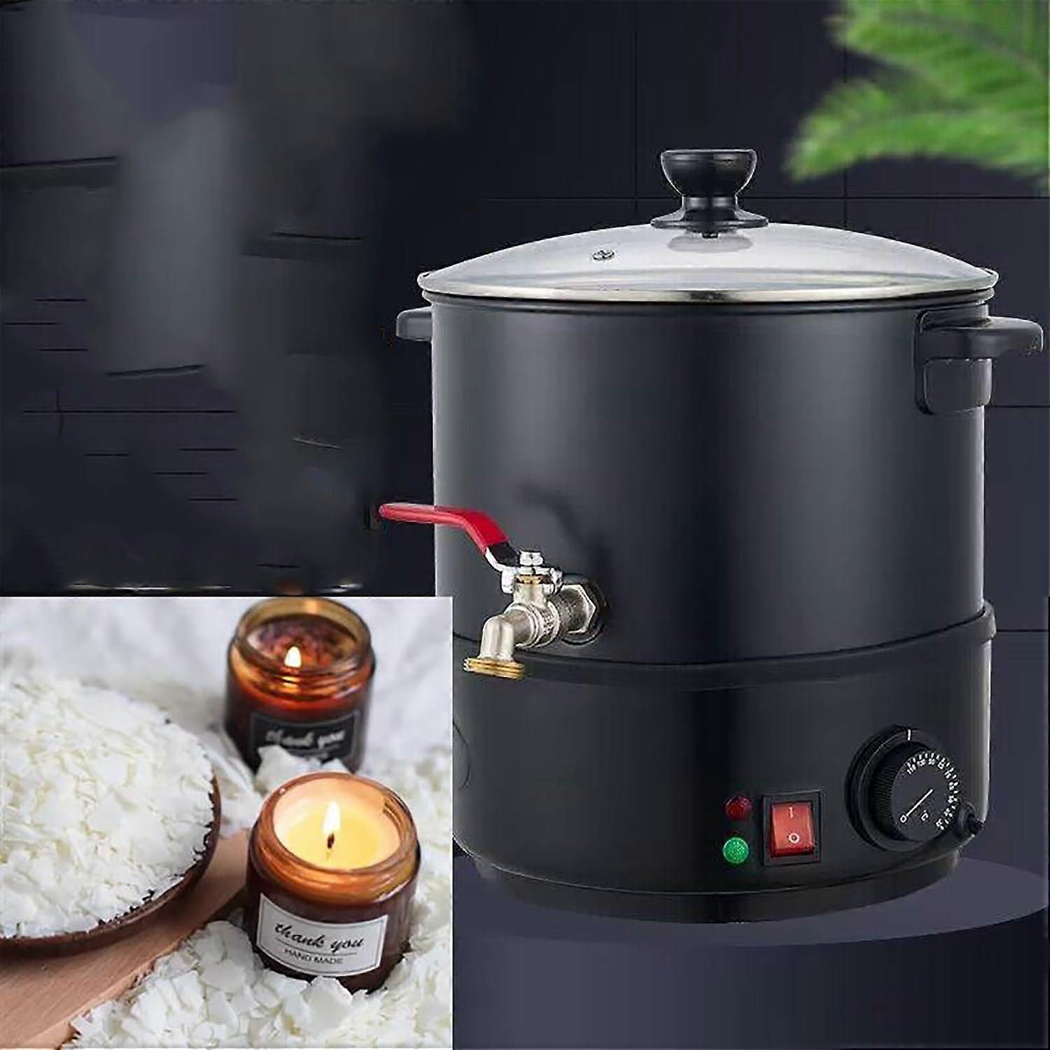 8L Electric Candle Melting Pot with Rotary Switch, Non-Stick Pouring Pot, Adjustable 30-110℃ Temperature Control