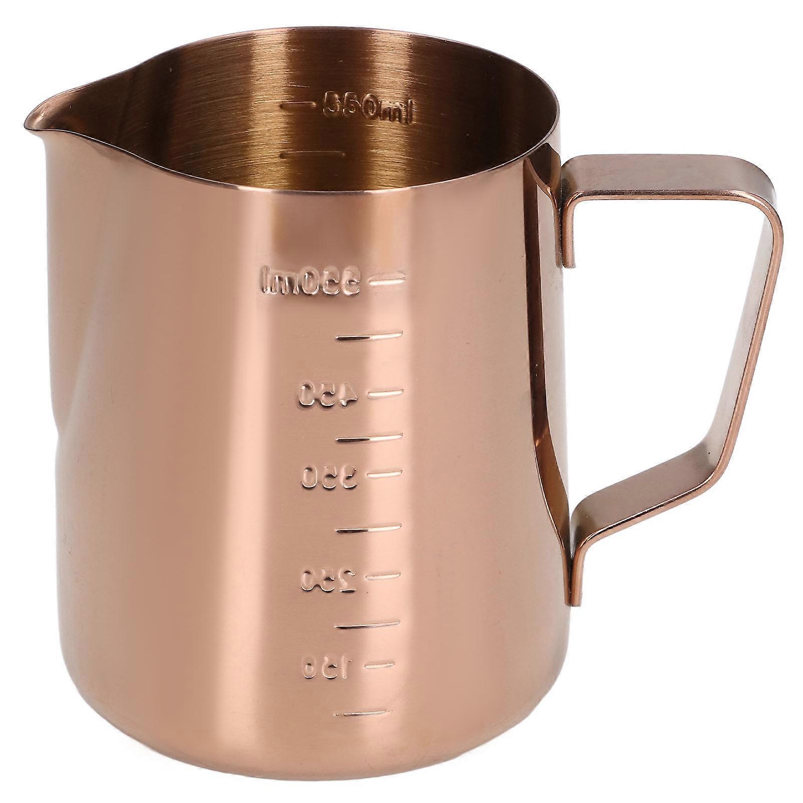550ml Milk Frothing Pitcher with Scale Stainless Steel Coffee Frothing Pitcher in Rose Gold