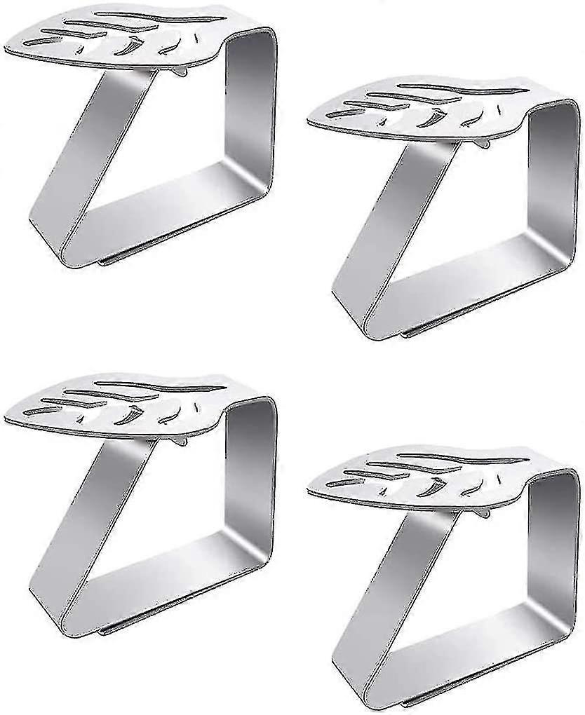 Outdoor Stainless Steel Leaf Shape Tablecloth Clips - 4 Pack
