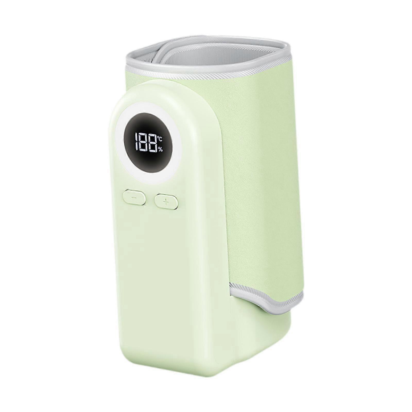 Portable PU Leather Hand Warmer, USB Adjustable Electric Heater for Camping, Travel, Car, and Feeding - Green