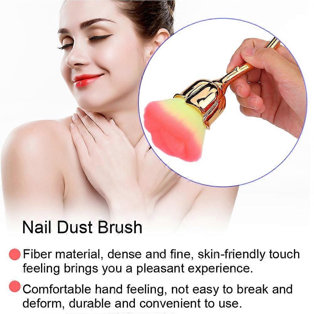 Rose Shape Long Handle Nail Dust Brush for Manicure 03#