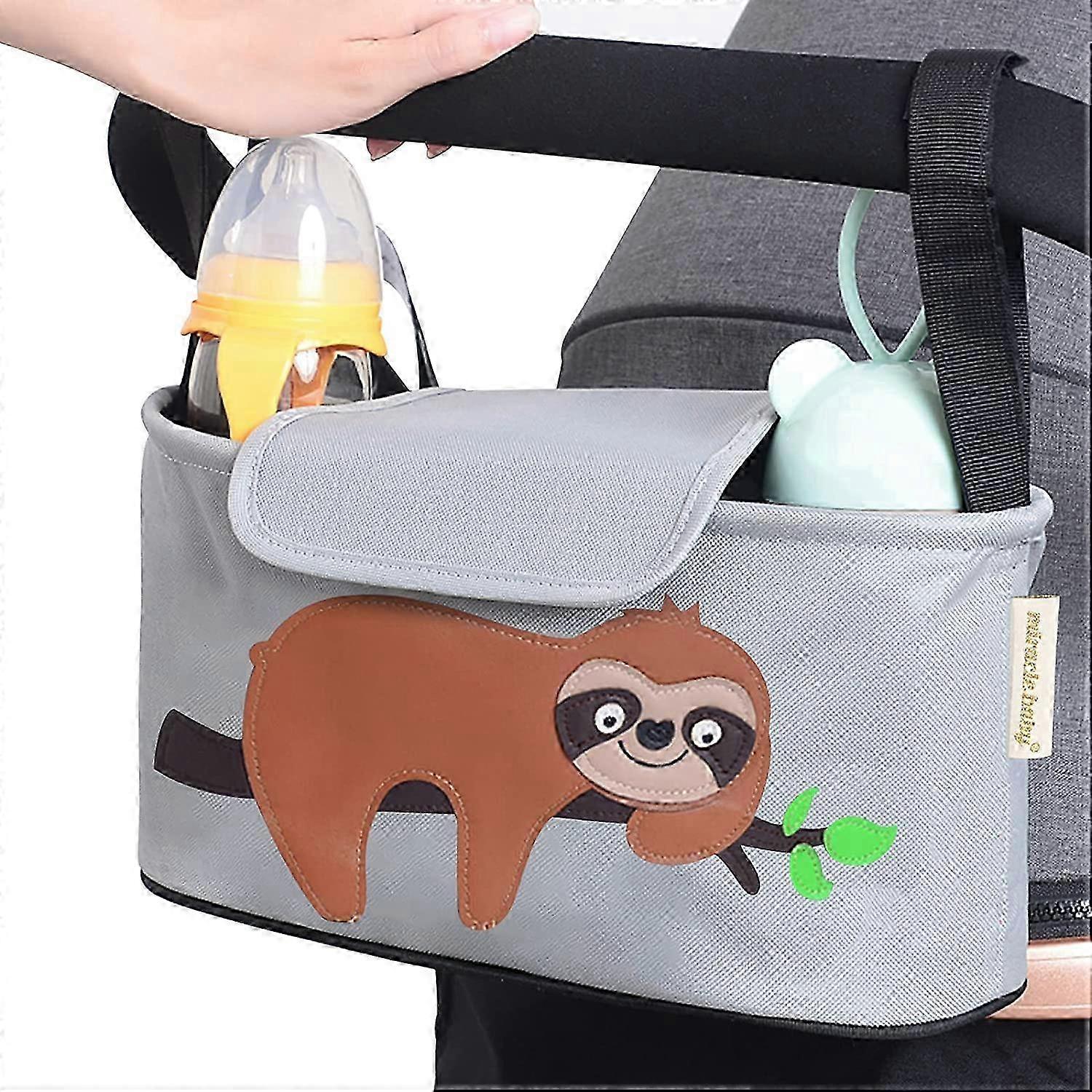 Stroller Organizer Bag for Mom, Baby Trolley Bag - Compatible with Any Stroller - Multifunctional Large Capacity (Sloth)