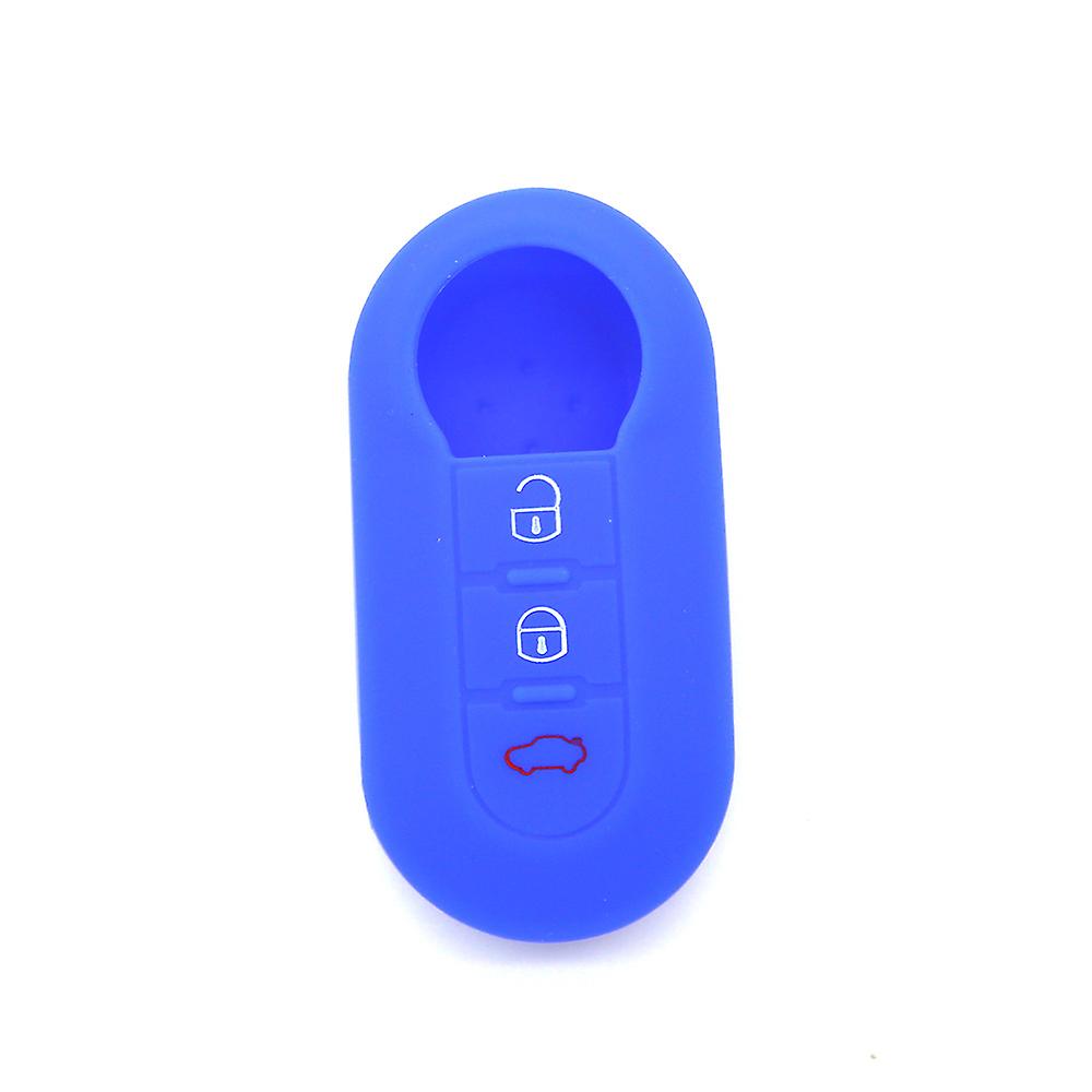 3 Buttons Silicone Car Key Case Cover Flip Folding Remote Key Shell  Car Accessories For Fiat 500