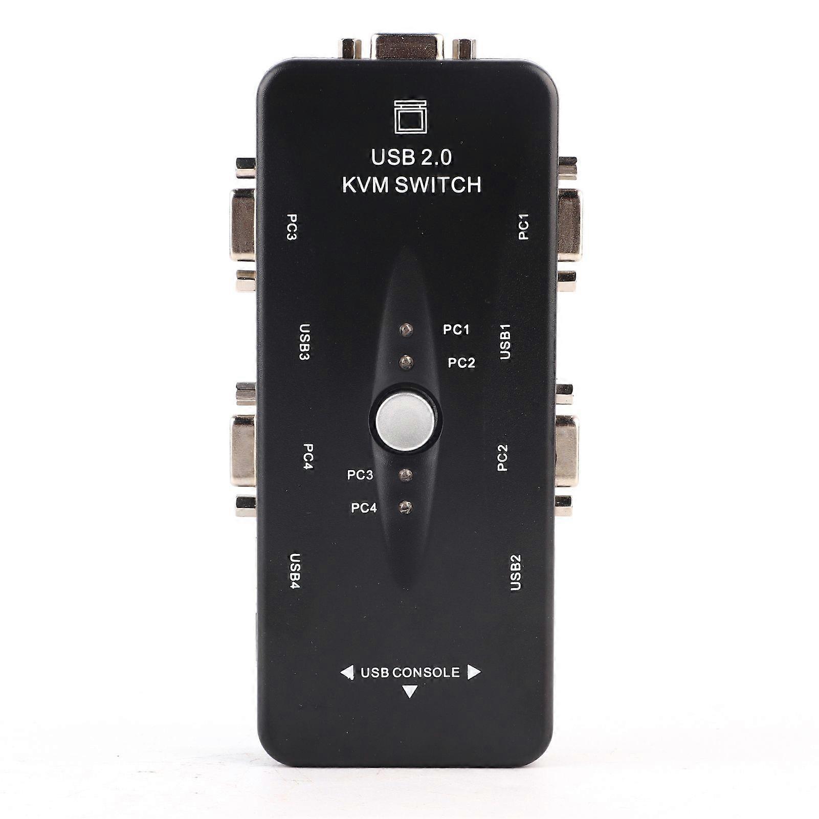 4-Port USB 2.0 KVM VGA/SVGA Monitor Hub Computer Switch Box Adapter Devices for PC Keyboard Mou