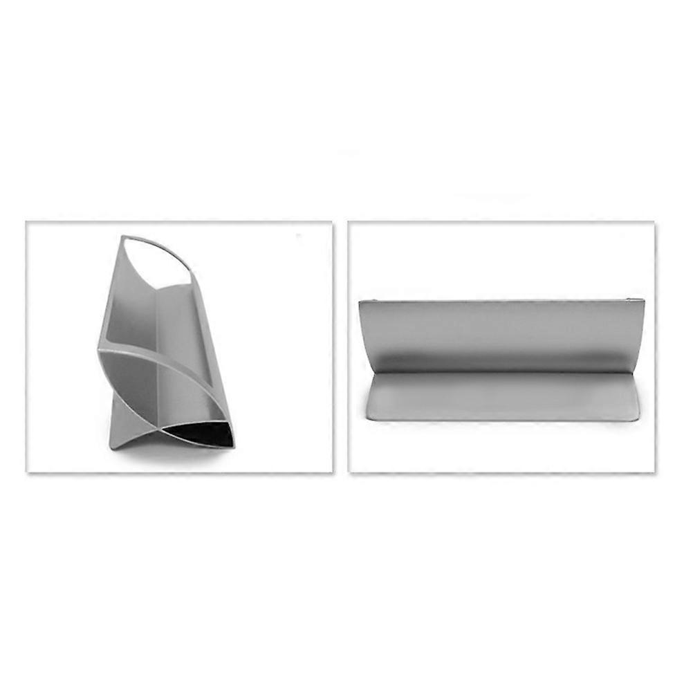 Q Shaped Aluminum Alloy Business Card Holder Desktop Name Case Stand Rack 1 Set Metal Organizer Exhibition Supply Silver