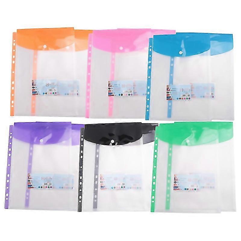 For 12 Pack A4 Punched Pockets Plastic Wallets 11 Holes Expandable Binder Pocket Envelope File Folde
