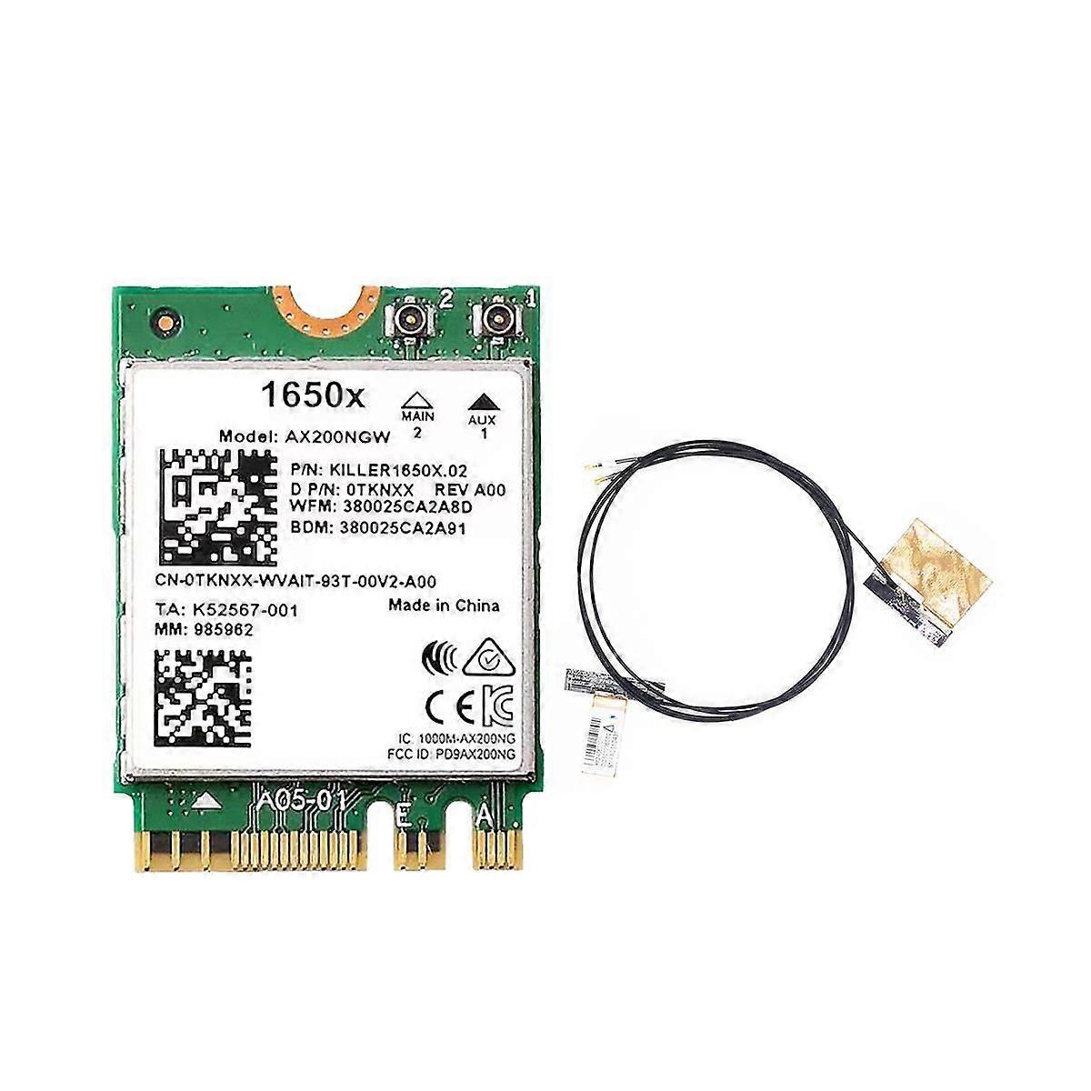 For 1650X WiFi Card+Antenna AX200 AX200NGW 3000Mbps 2.4G 5G WiFi 6+BT 5.1 Gigabit Wireless Network
