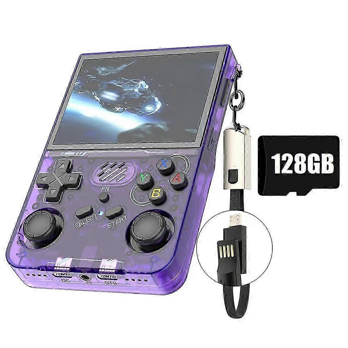 Retro R36XX Handheld Game Console with 128G Memory & 30,000+ Games, WiFi Enabled Portable Video Player for Linux Devices with a 3.5-inch Screen