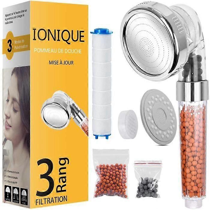 Shower Head - ZGEER - Anti-Limescale - Water Saving - 3 Level Filtration - Chrome