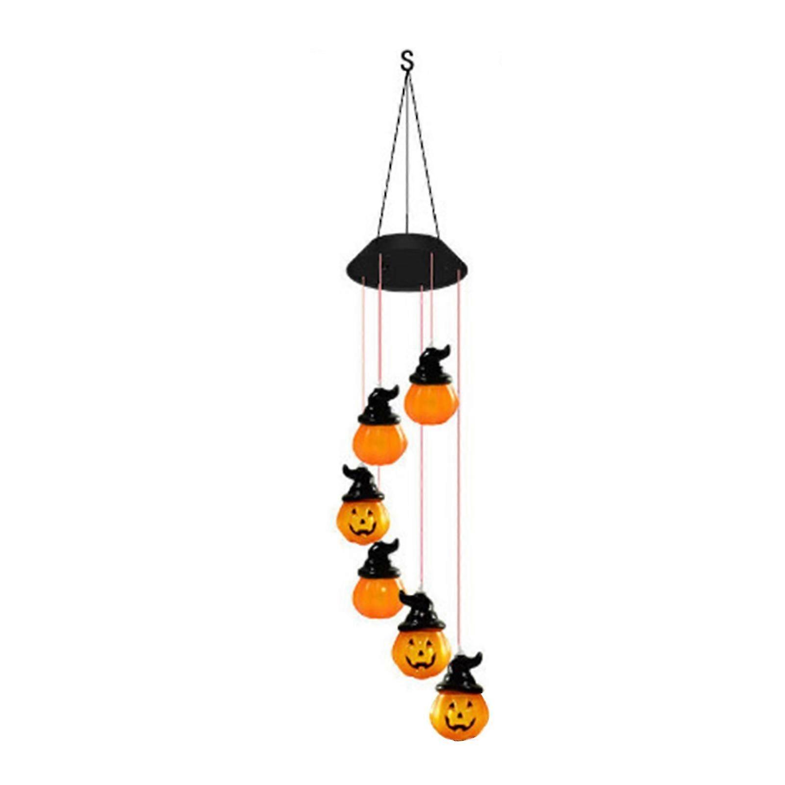 Solar Skeleton Skull Wind Chimes Light LED Color Changing Innovative Plastic Weather-Resistant Garden Light Party Decoration Supplies