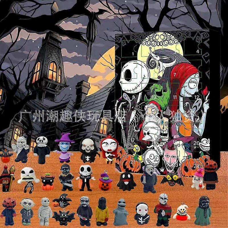 2025 Skull Jack Christmas Advent Countdown Blind Box Halloween Horror Atmosphere 24pcs Gift