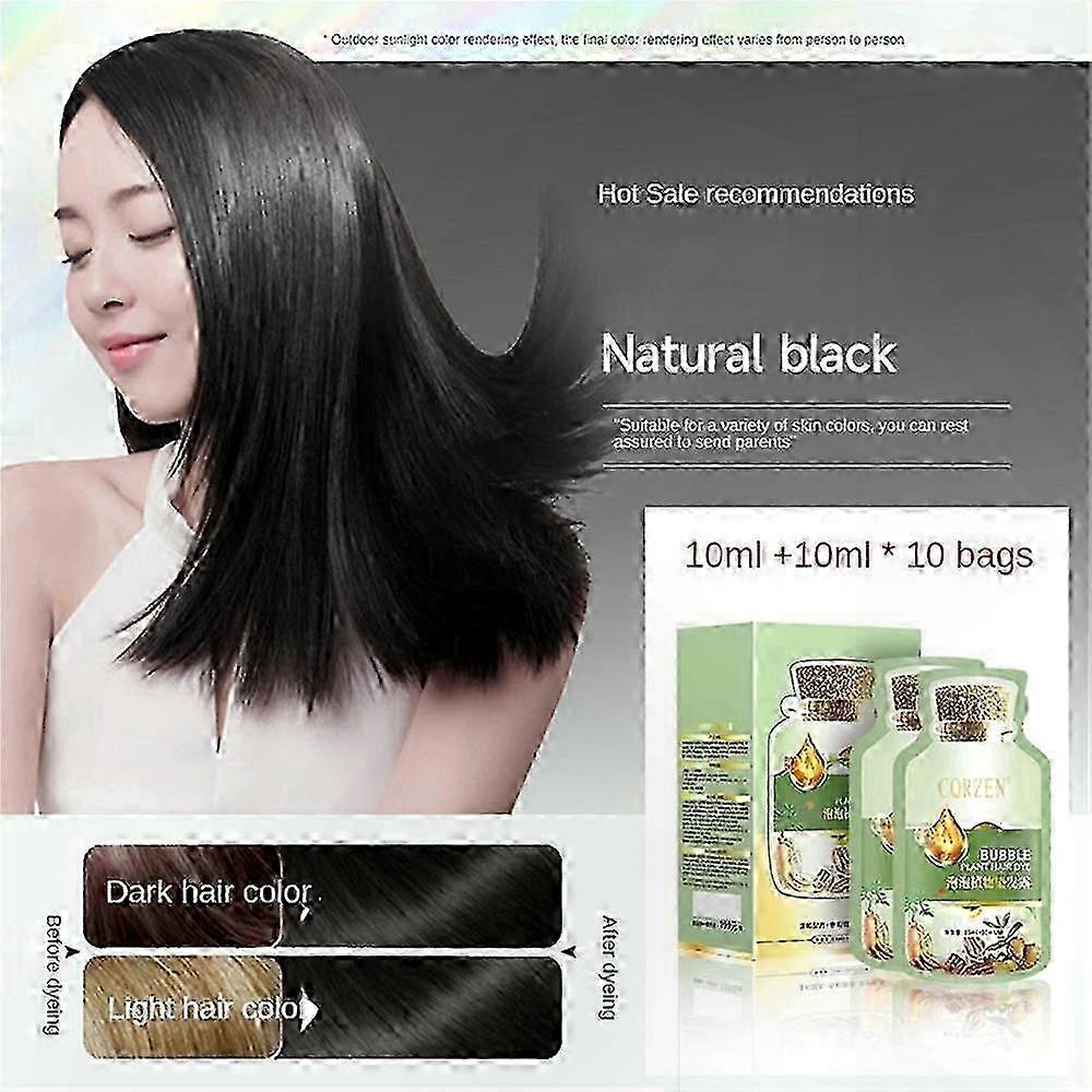 Natural Herbal Coloring Kit with 10 Packs of 10 Bubble Capsules for Hair Transformation