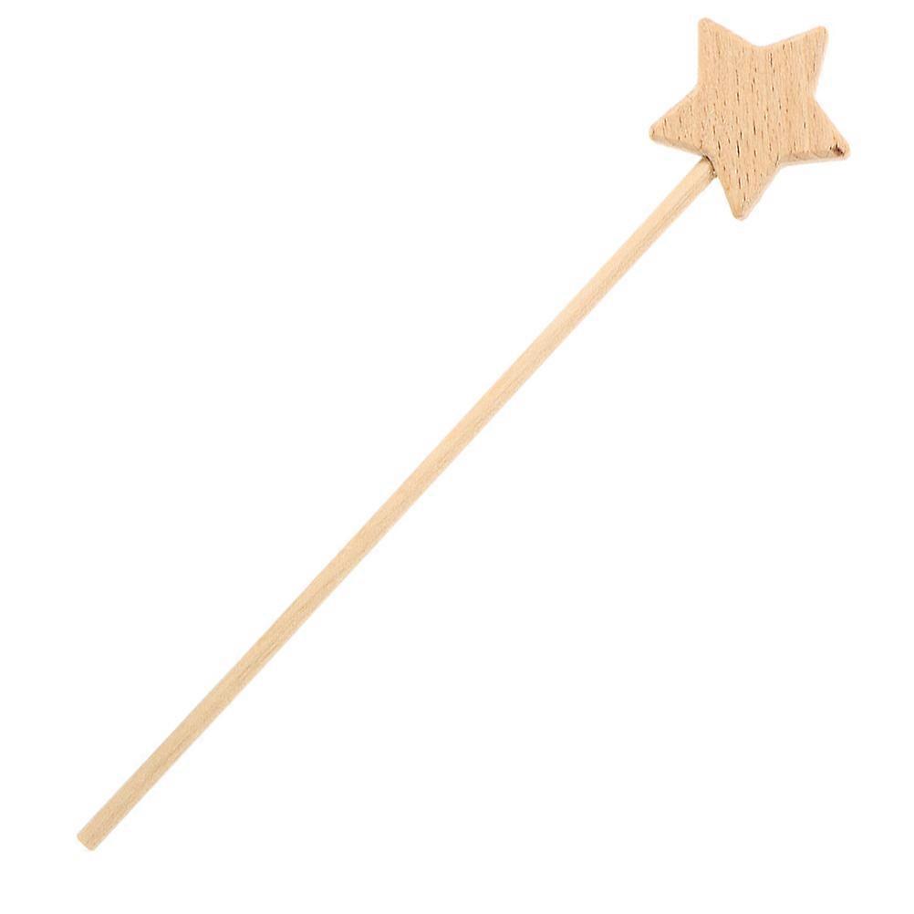 Diy Wooden Wand Creative Star Shape for Stage Shows Khaki Wood for Performance Enhancement 1Set