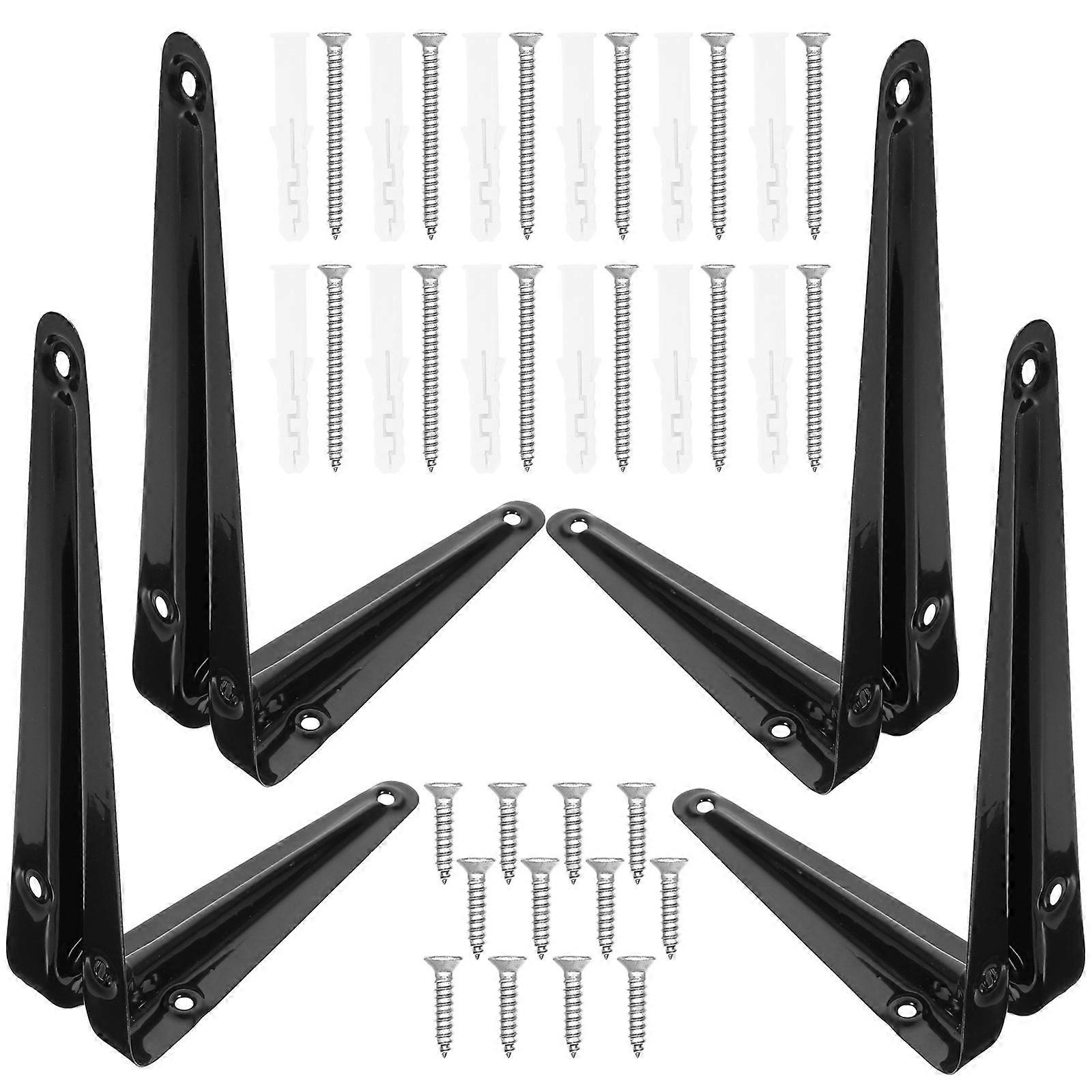 Floating Shelf Brackets Triangle Shelf Parts Diy Projects Black Support 4sets