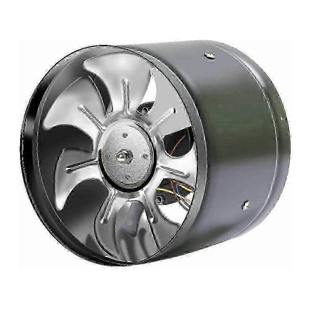 ステンレス鋼軸流ダクトファン 100mm、空気抽出用亜鉛メッキ鋼製ハウジング、ブラック
